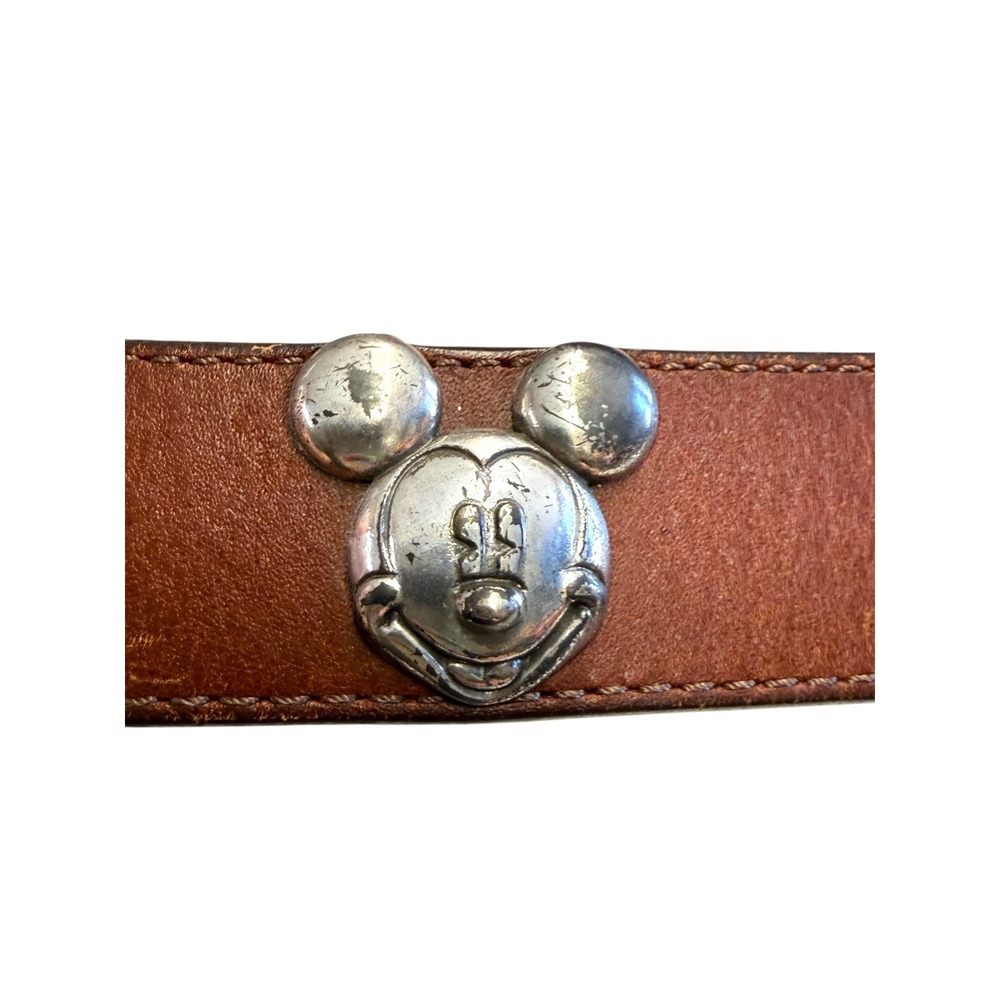 1992 Womens Brighton Disney Belt Mickey Mouse Brown Leather Medium 30 5017M - Picture 9 of 9